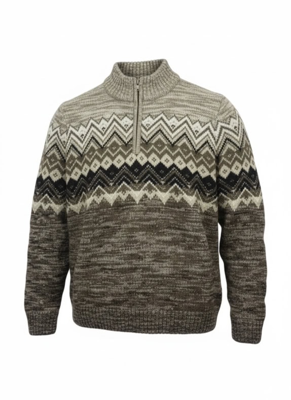 Aeropostale Sport Knit Sweater Half Zip Beige Brown Men’s 3XL