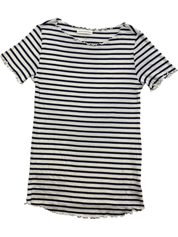 Aeropostale T-Shirt casual a righe bianco-blu da donna M