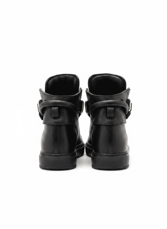 BUSCEMI 100MM HIGH TOP ΔΕΡΜΑΤΙΝΑ SNEAKERS ΜΑΥΡΑ ΓΥΝΑΙΚΕΙΑ PRE OWNED EU 37