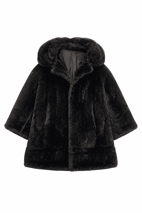80s VINTAGE ΠΑΛΤΟ FUR ΜΑΥΡΟ ΓΥΝΑΙΚΕΙΟ PRE OWNED M/L