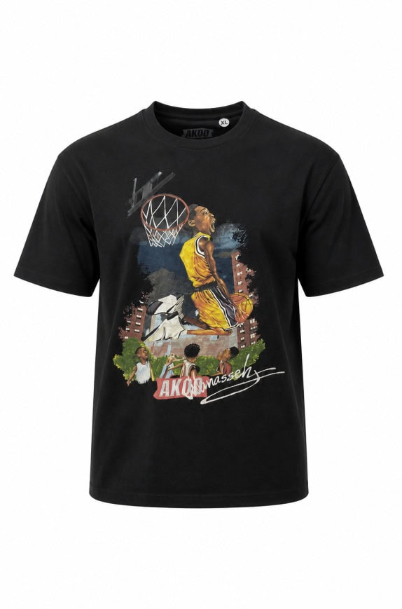 AKOO GRAPHIC TEE STREETWEAR BLACK MEN PRE OWNED XL