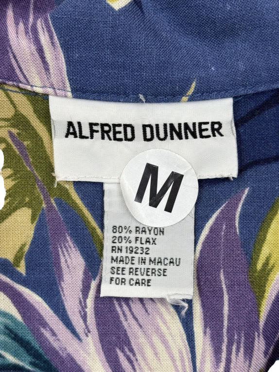 ALFRED DUNNER CAMICIA FLORAL BLU UOMO PRE OWNED M