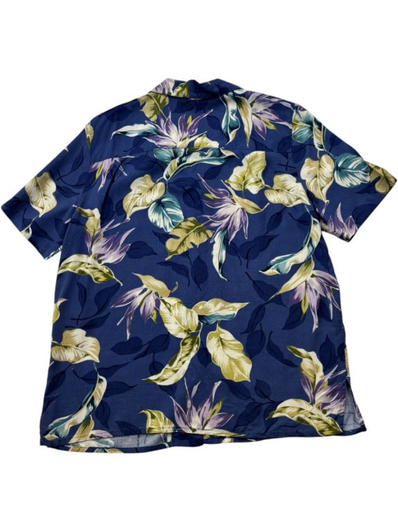 ALFRED DUNNER CAMICIA FLORAL BLU UOMO PRE OWNED M