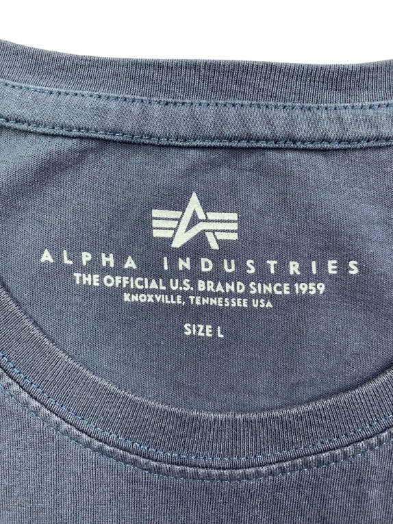 ALPHA INDUSTRIES T-SHIRT VINTAGE LOGO ΜΠΛΕ ΣΚΟΥΡΟ ΑΝΔΡΙΚΟ L