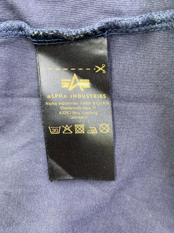 ALPHA INDUSTRIES T-SHIRT VINTAGE LOGO ΜΠΛΕ ΣΚΟΥΡΟ ΑΝΔΡΙΚΟ L