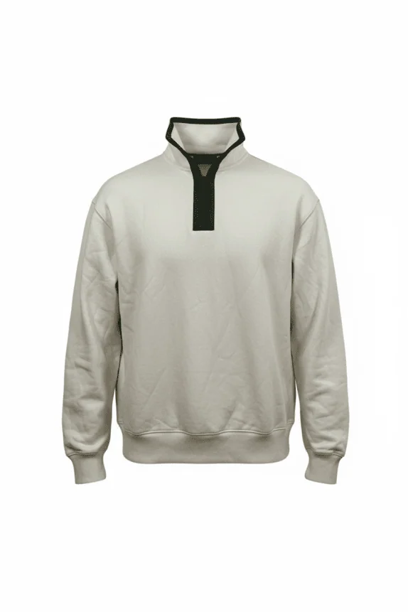 Felpa da uomo Zara beige con mezza zip XXL