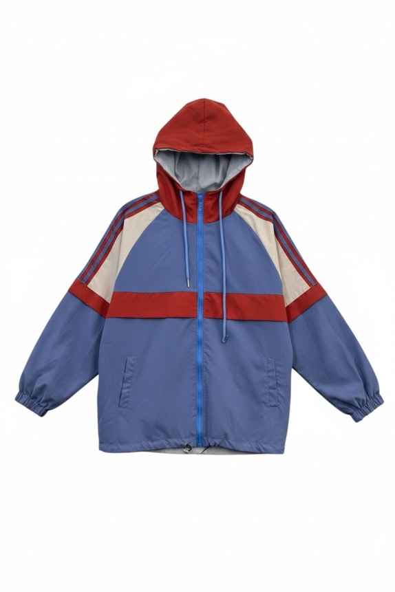 Αντιανεμικό Jacket Colorblock Μπλε Κόκκινο Unisex L