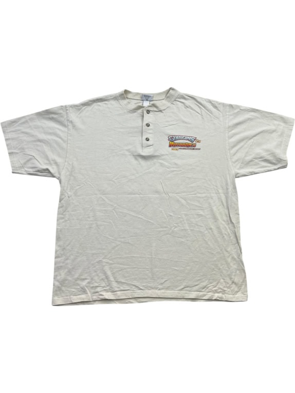 Anvil Cotton Deluxe Henley T-Shirt Swinging Nationals 2009 White Unisex XL