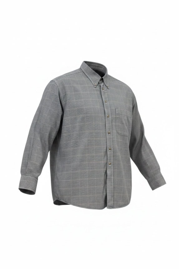 AQUASCUTUM OF LONDON BUTTON DOWN SHIRT CLASSIC CHECK GREY MEN PRE OWNED XL