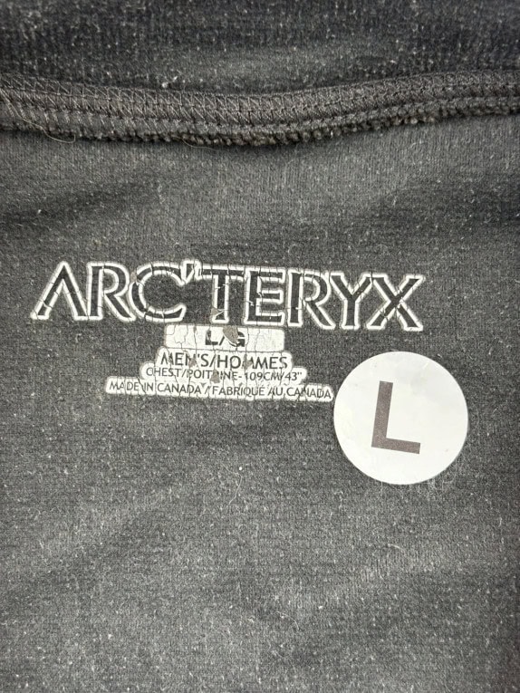 ARC TERYX HALF ZIP FLEECE MINIMAL CHARCOAL MENS PRE OWNED L