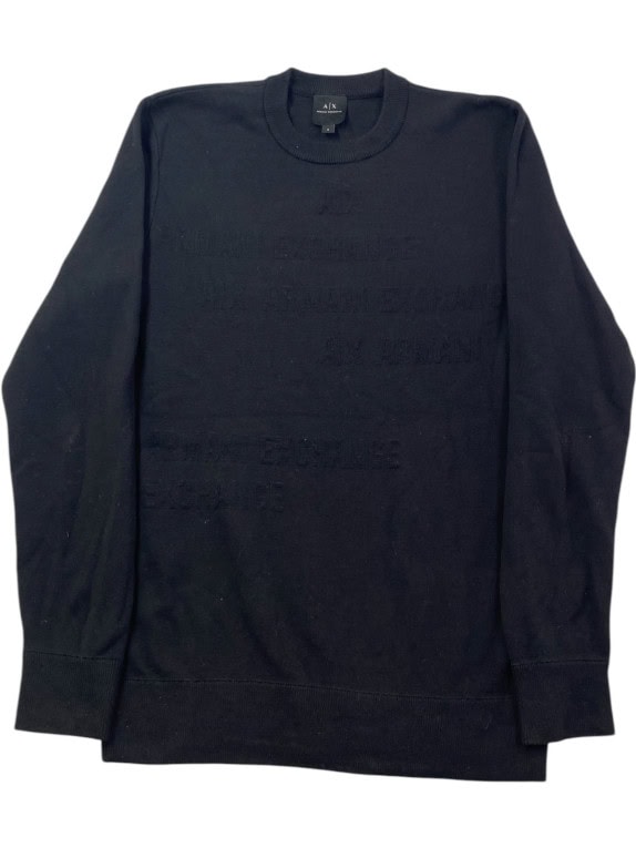 ARMANI EXCHANGE CREWNECK ΦΟΥΤΕΡ MINIMAL ΜΑΥΡΟ ΑΝΤΡΙΚΟ PRE OWNED S