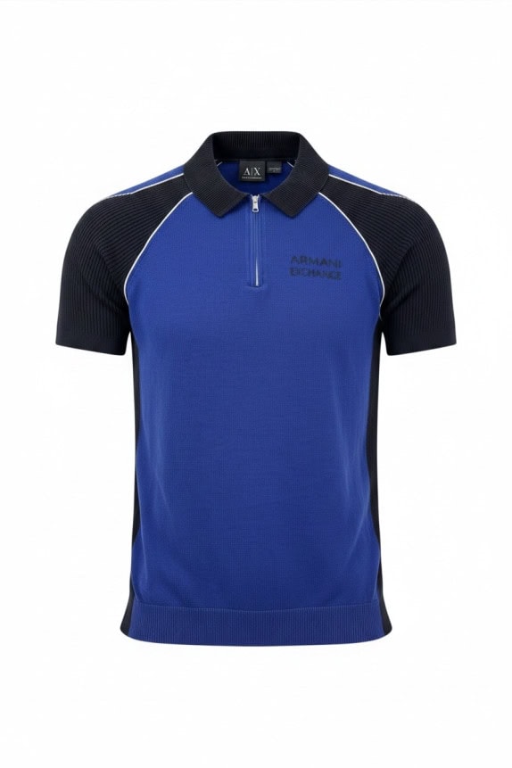 ARMANI EXCHANGE ΠΛΕΚΤΟ ΠΟΛΟ MINIMAL ΜΠΛΕ ΑΝΤΡΙΚΟ PRE OWNED M