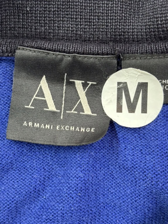 ARMANI EXCHANGE ΠΛΕΚΤΟ ΠΟΛΟ MINIMAL ΜΠΛΕ ΑΝΤΡΙΚΟ PRE OWNED M