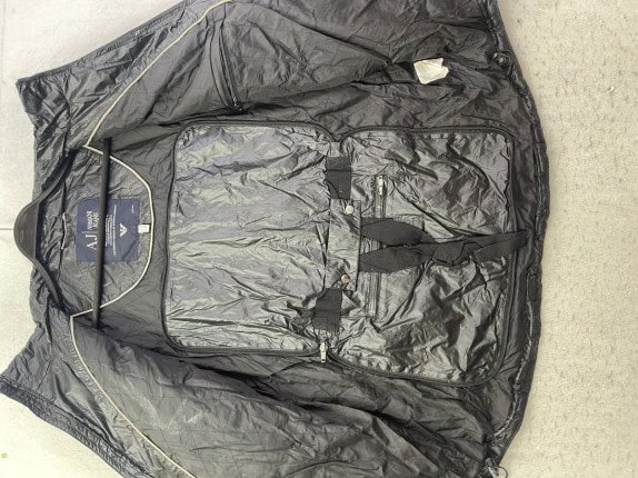 ARMANI JEANS JACKET MINIMAL BLACK MEN PRE OWNED M