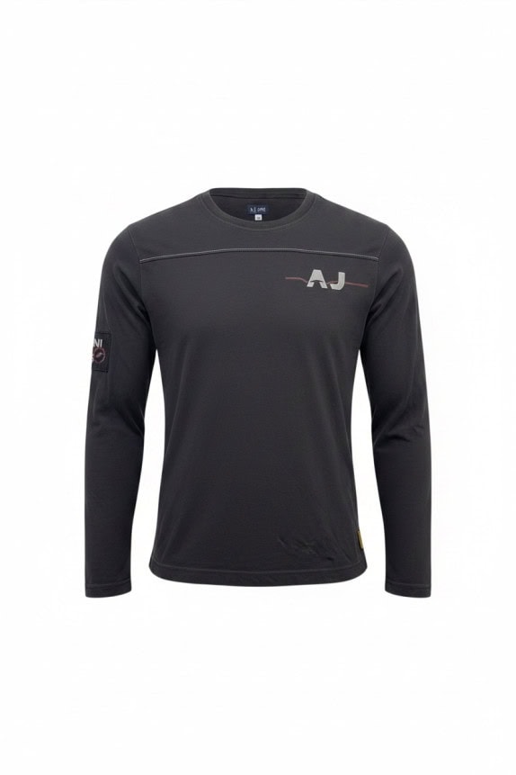 ARMANI JEANS ΜΠΛΟΥΖΑ ΜΑΚΡΥΜΑΝΙΚΗ MINIMAL ΜΑΥΡΟ ΑΝΤΡΙΚΟ PRE OWNED