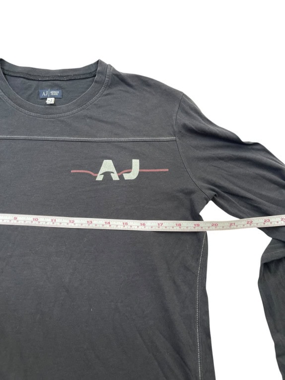 ARMANI JEANS ΜΠΛΟΥΖΑ ΜΑΚΡΥΜΑΝΙΚΗ MINIMAL ΜΑΥΡΟ ΑΝΤΡΙΚΟ PRE OWNED