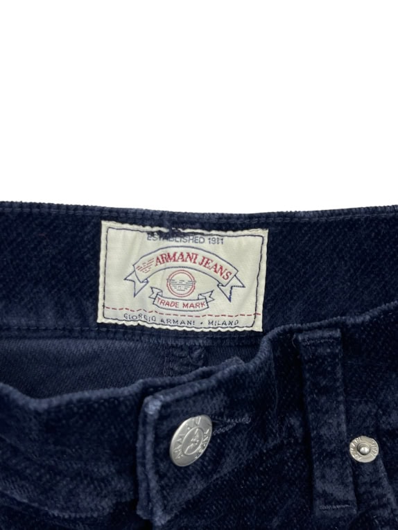 Armani Jeans Παντελόνι Corduroy Vintage Logo Μπλε Γυναικείο S