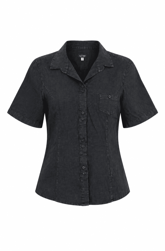 ARMANI JEANS SHIRT MINIMAL BLACK WOMEN PRE OWNED S