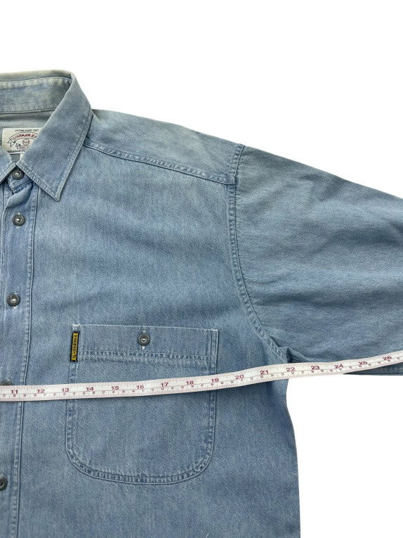 ARMANI JEANS CAMICIA DENIM WASHED BLUE UOMO PRE OWNED S