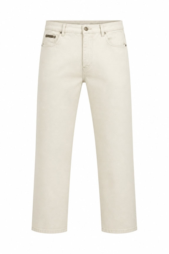 CALVIN KLEIN ΤΖΙΝ ΠΑΝΤΕΛΟΝΙ MINIMAL ΚΡΕΜ UNISEX PRE OWNED L