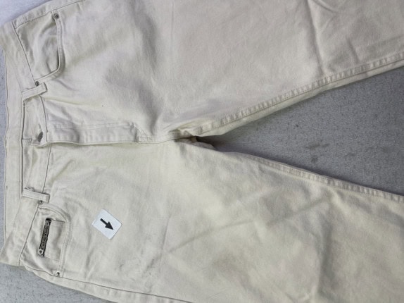 CALVIN KLEIN PANTALONI DENIM MINIMAL CREMA UNISEX PRE OWNED L