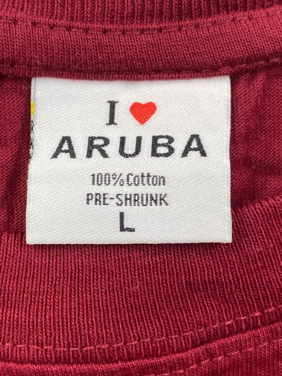 ARUBA T-Shirt Embroidered Logo Μπορντό Unisex L