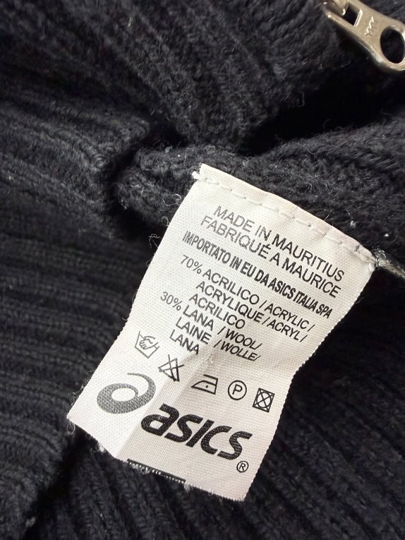 ASICS Πλεκτή Ζακέτα Rib Knit Full-Zip Minimal Μαύρο Unisex Small