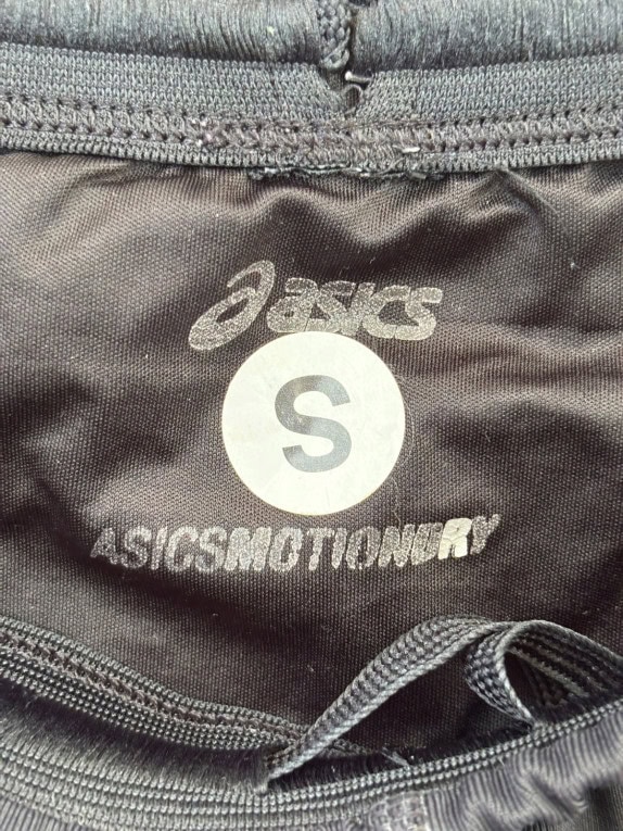 ASICS RUNNING LEGGINGS ATHLETIC BLACK MEN PRE OWNED S