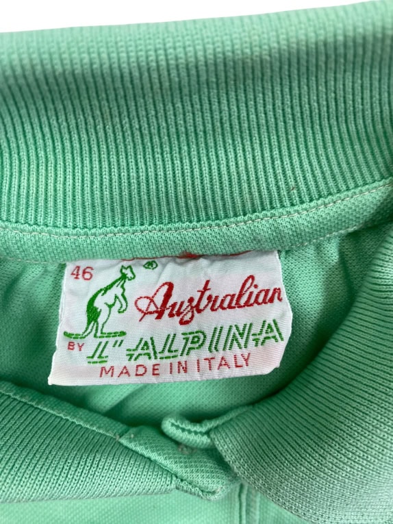 AUSTRALIAN BY ALPINA SLEEVELESS POLO SHIRT VINTAGE LOGO GREEN WOMEN'S S