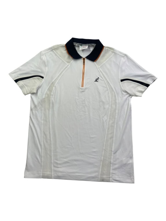 AUSTRALIAN BY L\'ALPINA Polo con logo vintage bianco da uomo XXL