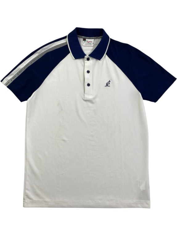 AUSTRALIAN POLO T-SHIRT VINTAGE LOGO WHITE/BLUE MEN'S XL