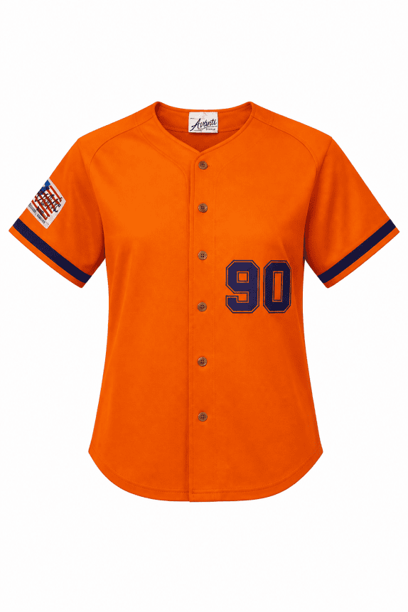 90s AVANTI BASEBALL JERSEY SPORTY ΠΟΡΤΟΚΑΛΙ ΓΥΝΑΙΚΕΙΟ PRE OWNED S