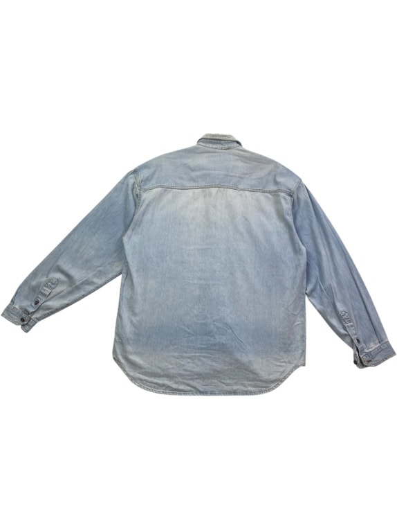 AVIREX LTD SHIRT VINTAGE DENIM WITH LOGO LIGHT BLUE MEN'S L