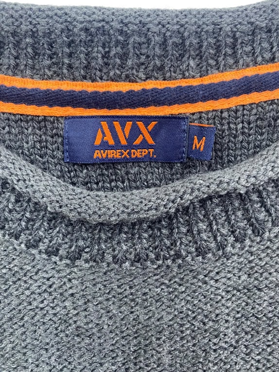 AVIREX Πλεκτό Πουλόβερ Casual Vintage Logo Γκρι Ανδρικό M