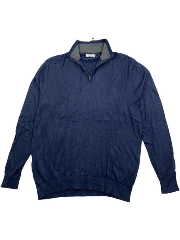 Aéropostale Sport Maglia lavorata blu da uomo con mezza zip XXL