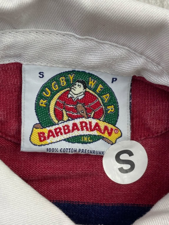 BARBARIAN ΜΠΛΟΥΖΑ RUGBY RETRO ΚΟΚΚΙΝΟ ΜΠΛΕ ΑΝΤΡΙΚΟ PRE OWNED S