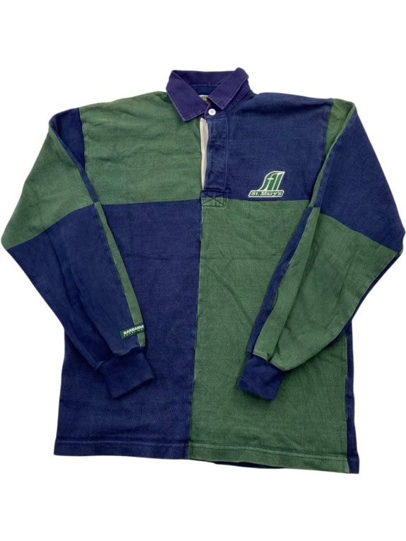 BARBARIAN RUGBY ΜΠΛΟΥΖΑ VINTAGE NAVY ΠΡΑΣΙΝΗ ΑΝΤΡΙΚΗ PRE OWNED M