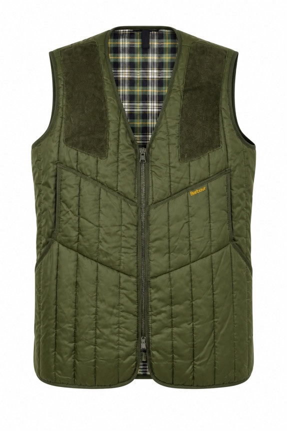 BARBOUR GILET QUILTED GREEN MENS PRE OWNED L