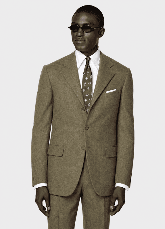 90s BASILE SUIT CLASSIC BROWN MEN PRE OWNED S