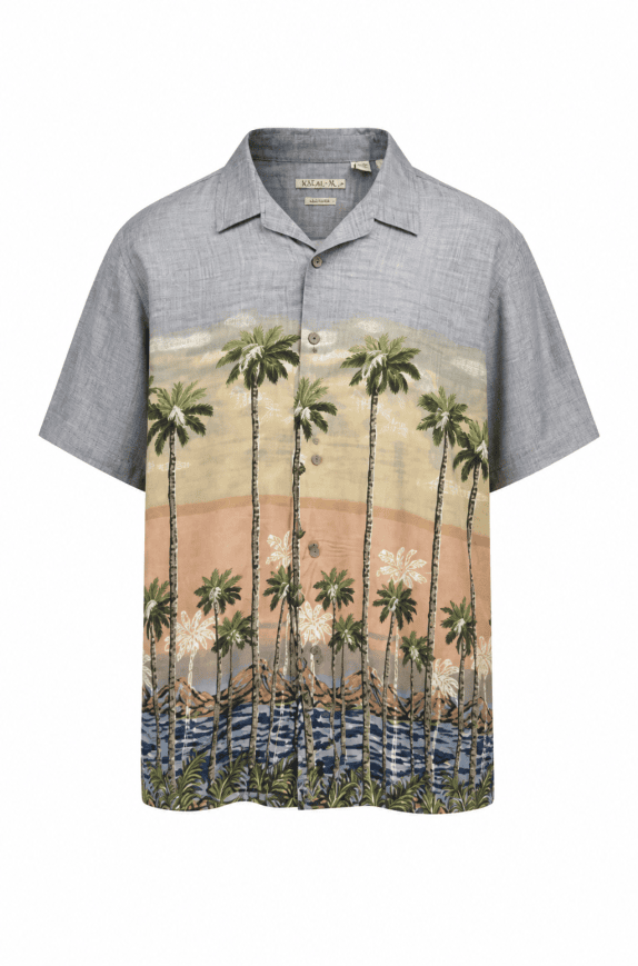 BATIK BAY CAMICIA TROPICAL GRIGIO UOMO PRE OWNED XXL