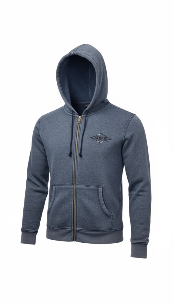BEAR Giacca con cappuccio vintage con logo blu da uomo S