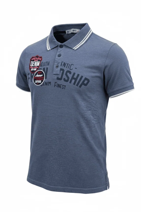 BELL’UOMO Polo Shirt Casual Logo Print Μπλε Ανδρικό M