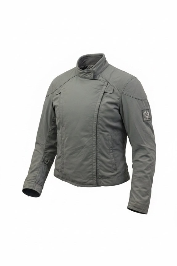BELSTAFF JACKET BIKER STONE GREY WOMEN PRE OWNED