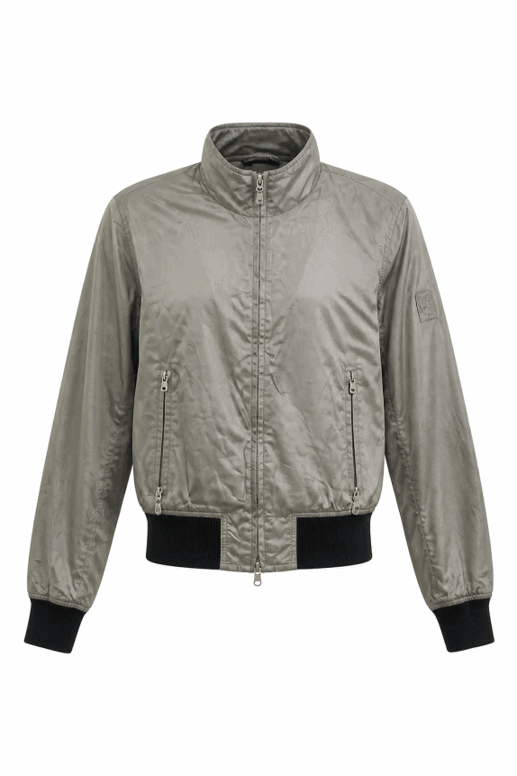 1990s BELSTAFF TRACK JACKET MINIMAL OLIVE UOMO PRE OWNED XS