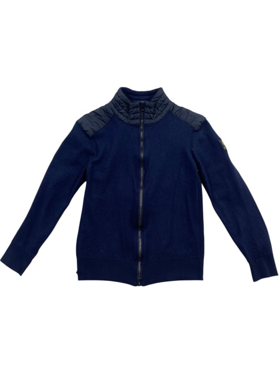 Belstaff Giacca con zip blu in maglia con dettagli trapuntati unisex S