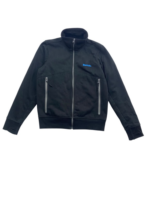 Bench Ζακέτα Φούτερ Casual Full Zip Logo Μαύρη Ανδρική L