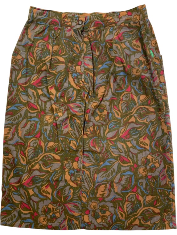 BENETTON ΦΟΥΣΤΑ 90s FLORAL ΠΟΛΥΧΡΩΜΗ ΓΥΝΑΙΚΕΙΑ S