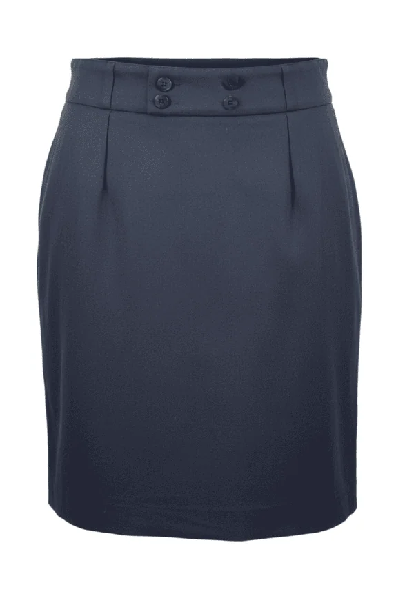 Benetton Gonna nera classica a vita alta minimal da donna M