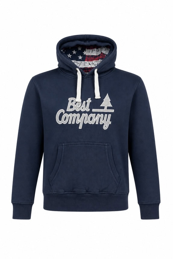 1990S BEST COMPANY ΦΟΥΤΕΡ ΜΕ ΚΟΥΚΟΥΛΑ EMBROIDERED NAVY ΑΝΤΡΙΚΟ PRE OWNED S