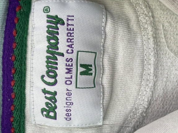 1990S BEST COMPANY HOODIE EMBROIDERED CREAM UNISEX PRE OWNED M